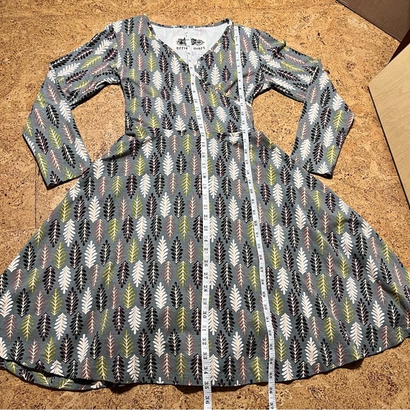 Effie’s Heart Sarah Longsleeve Leaf / Feston Dress in Sz M - Picture 10 of 11
